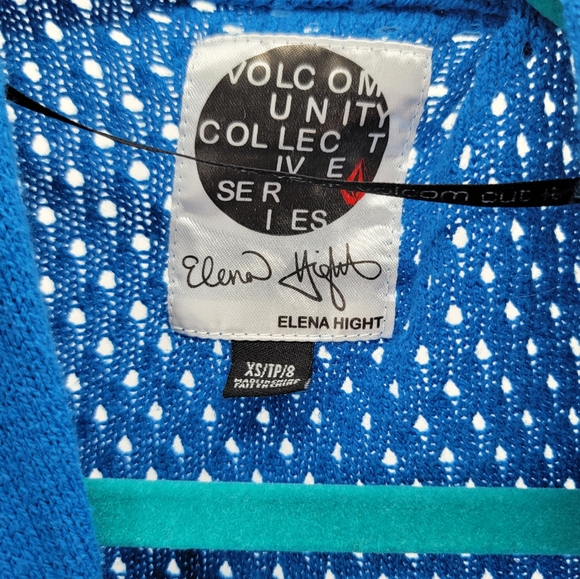 Volcom Elena Hight Blue Knit Cardigan Womens XS Long Sleeve Open Sweater Wrap - Picture 3 of 7